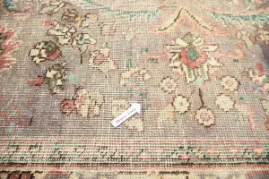 9'10 x 12'9 Hand-Knotted Muted Floral Oriental Wool Rug