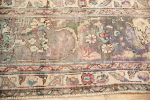 9'10 x 12'9 Hand-Knotted Muted Floral Oriental Wool Rug