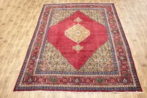 9'9x13'0 Hand-Knotted Floral Classic Oriental Wool Rug