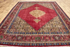9'9x13'0 Hand-Knotted Floral Classic Oriental Wool Rug