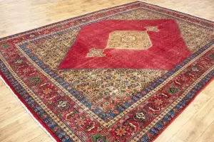 9'9x13'0 Hand-Knotted Floral Classic Oriental Wool Rug