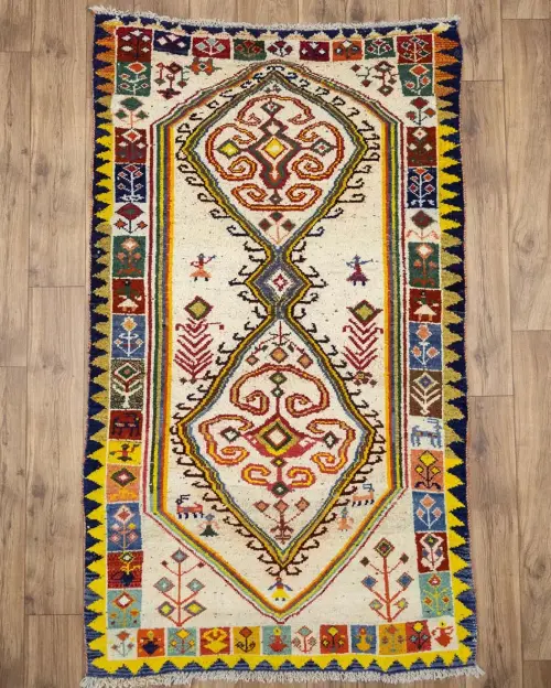 3'6 x 6'0 Hand-Knotted Tribal Pictorial Oriental Wool Rug