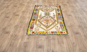 3'6 x 6'0 Hand-Knotted Tribal Pictorial Oriental Wool Rug