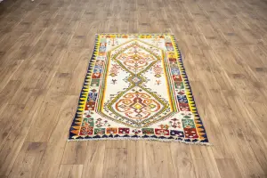 3'6 x 6'0 Hand-Knotted Tribal Pictorial Oriental Wool Rug