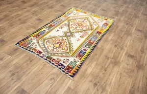 3'6 x 6'0 Hand-Knotted Tribal Pictorial Oriental Wool Rug