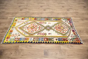 3'6 x 6'0 Hand-Knotted Tribal Pictorial Oriental Wool Rug
