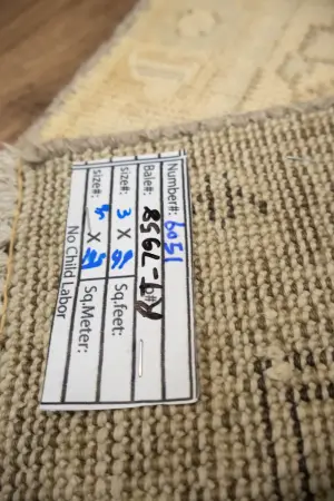 3'0x4'9 Hand Knotted Floral Classic Oriental Wool Rug