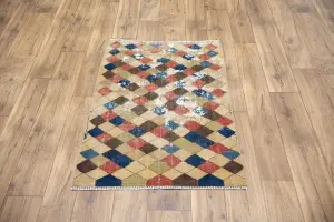 2'1x3'2 Hand Knotted Tribal Geometric Oriental Wool Rug
