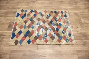 2'1x3'2 Hand Knotted Tribal Geometric Oriental Wool Rug