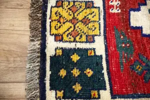 3'7x6'3 Hand Knotted Tribal Geoemetric Oriental Wool Rug
