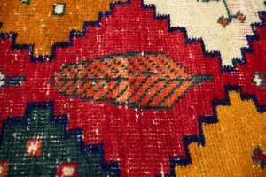 3'7x6'3 Hand Knotted Tribal Geoemetric Oriental Wool Rug