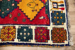 3'7x6'3 Hand Knotted Tribal Geoemetric Oriental Wool Rug