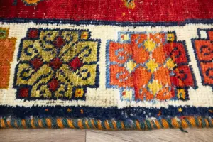3'7x6'3 Hand Knotted Tribal Geoemetric Oriental Wool Rug