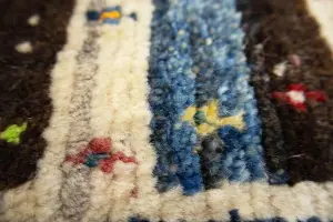 3'5x4'8 Hand Knotted Tribal Stripped Oriental Wool Rug