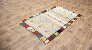 4'0x6'8 Hand Knotted Tribal Pictorial Oriental Wool Rug