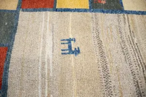 4'0x6'8 Hand Knotted Tribal Pictorial Oriental Wool Rug
