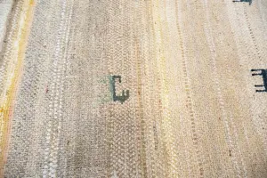 4'0x6'8 Hand Knotted Tribal Pictorial Oriental Wool Rug