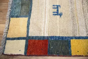 4'0x6'8 Hand Knotted Tribal Pictorial Oriental Wool Rug