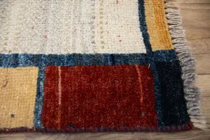 4'0x6'8 Hand Knotted Tribal Pictorial Oriental Wool Rug