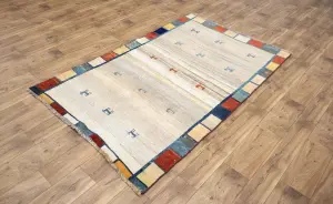 4'0x6'8 Hand Knotted Tribal Pictorial Oriental Wool Rug