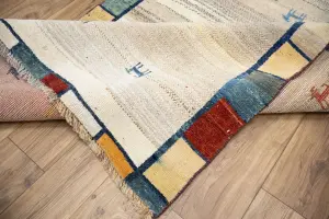 4'0x6'8 Hand Knotted Tribal Pictorial Oriental Wool Rug