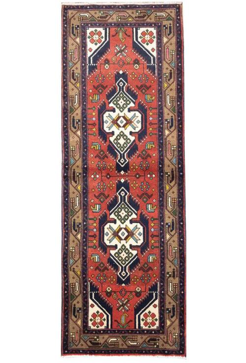 2'6x7'3 Hand Knotted Tribal Oriental Wool Runner Rug