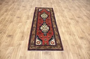 2'6x7'3 Hand Knotted Tribal Oriental Wool Runner Rug