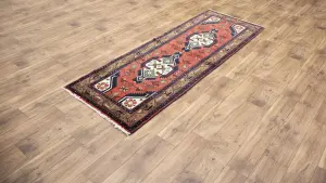 2'6x7'3 Hand Knotted Tribal Oriental Wool Runner Rug