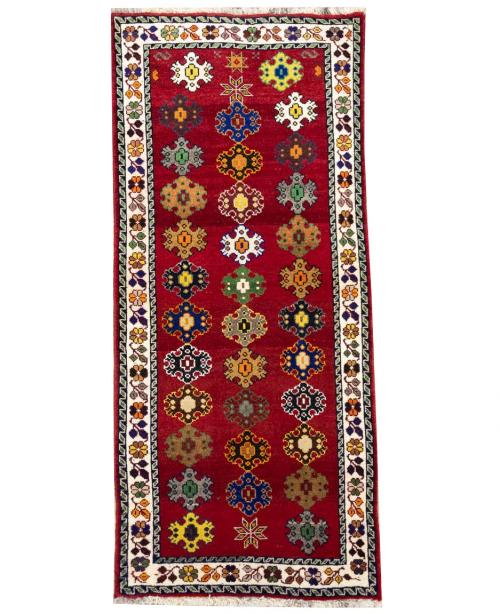 2'7x5'11 Hand Knotted Floral Tribal Oriental Wool Runner Rug