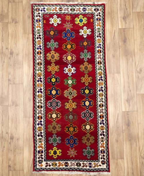 2'7x5'11 Hand Knotted Floral Tribal Oriental Wool Runner Rug