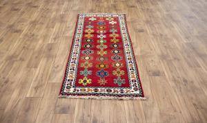 2'7x5'11 Hand Knotted Floral Tribal Oriental Wool Runner Rug