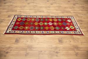 2'7x5'11 Hand Knotted Floral Tribal Oriental Wool Runner Rug