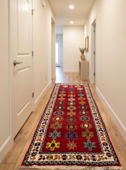 2'7x5'11 Hand Knotted Floral Tribal Oriental Wool Runner Rug