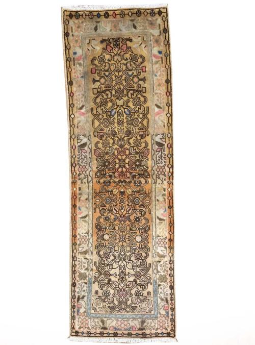 2'1x6'7 Hand Knotted Geometric Tribal Oriental Wool Runner Rug
