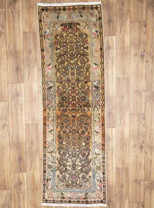 2'1x6'7 Hand Knotted Geometric Tribal Oriental Wool Runner Rug