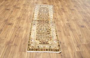2'1x6'7 Hand Knotted Geometric Tribal Oriental Wool Runner Rug