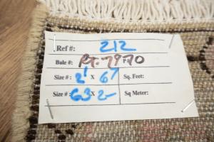 2'1x6'7 Hand Knotted Geometric Tribal Oriental Wool Runner Rug