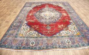 9'3x13'0 Hand Knotted Floral Classic Oriental Wool Rug