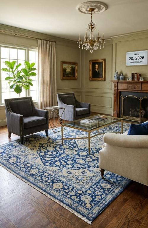 8'6x11'10 Hand Knotted Muted Floral Classic Oriental Wool Rug