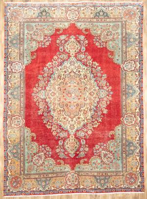 9'10x13'1 Hand Knotted Muted Floral Classic Oriental Wool Rug