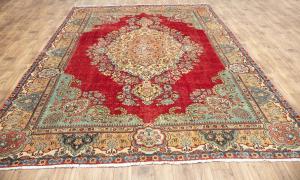 9'10x13'1 Hand Knotted Muted Floral Classic Oriental Wool Rug