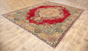 9'10x13'1 Hand Knotted Muted Floral Classic Oriental Wool Rug