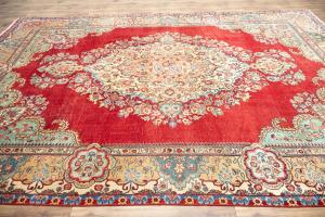 9'10x13'1 Hand Knotted Muted Floral Classic Oriental Wool Rug