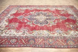 9'7x12'7 Hand Knotted Muted Floral Classic Oriental Wool Rug