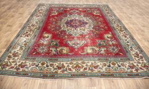 10'0x12'9 Hand Knotted Muted Floral Classic Oriental Wool Rug