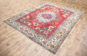 10'0x12'9 Hand Knotted Muted Floral Classic Oriental Wool Rug