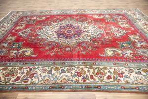 10'0x12'9 Hand Knotted Muted Floral Classic Oriental Wool Rug