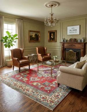 10'0x12'9 Hand Knotted Muted Floral Classic Oriental Wool Rug