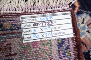 3'3x10'4 Hand Knotted Tribal Oriental Wool Runner Rug