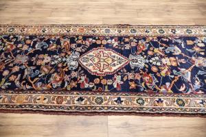3'3x10'4 Hand Knotted Tribal Oriental Wool Runner Rug